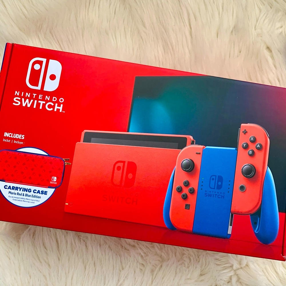 ❌SOLD❌Nintendo Switch Mario Red & Blue Ltd Edition Console with Carrying Case.